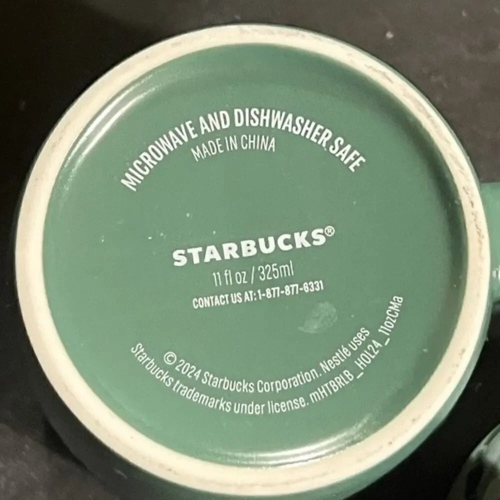 Starbucks Green 10 oz Coffee Mug with Handle lot of 2